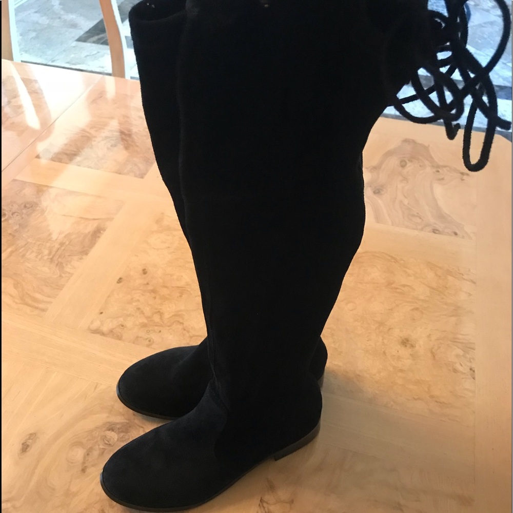 Black Suede Over the Knee Boots NEW sz 8